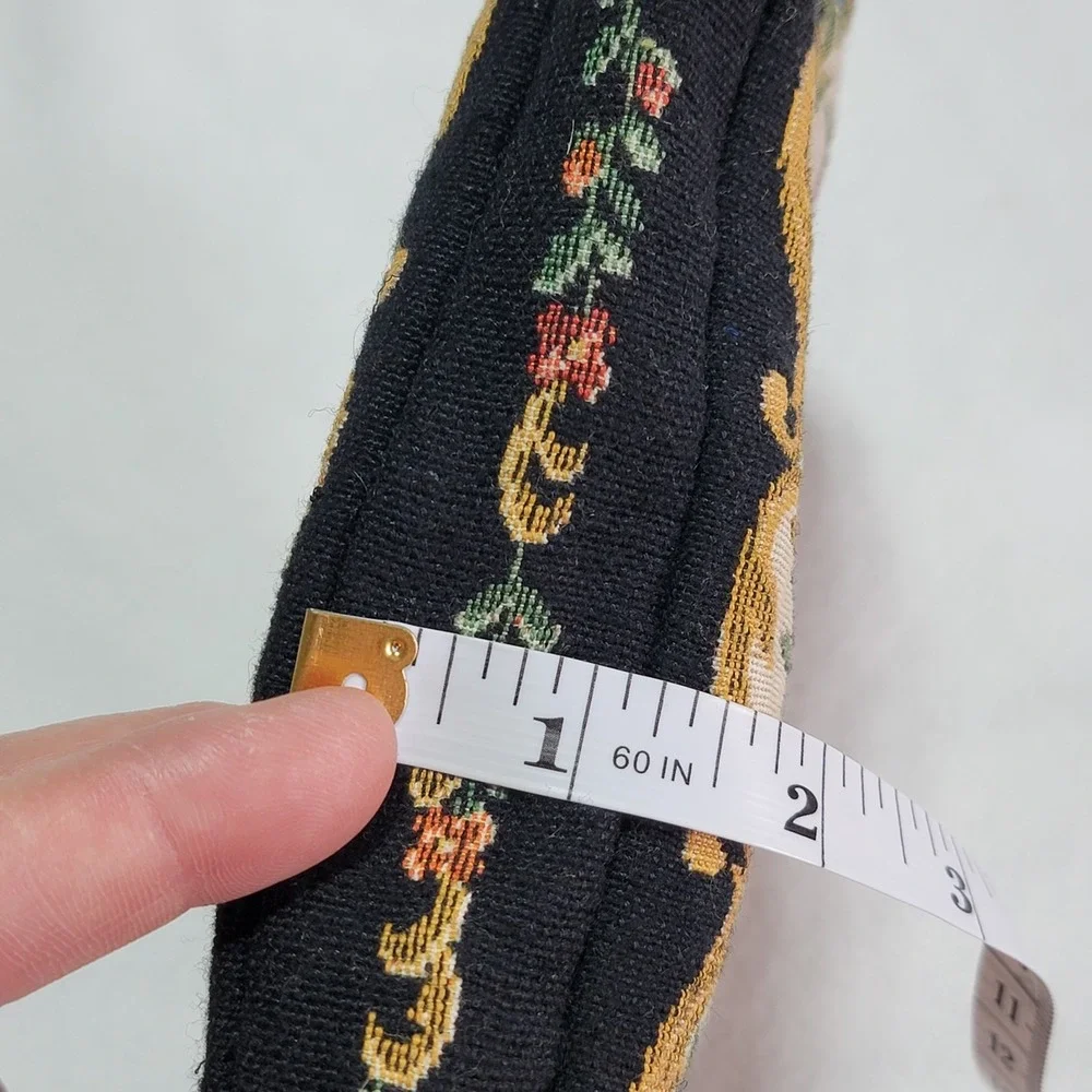 Vintage 1950's Floral Tapestry Purse Clutch Bag with Gold Clasp & Chain